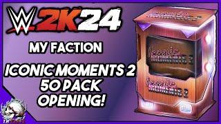 ICONIC MOMENTS 2 50 PACK OPENING! WWE 2K24 MyFaction