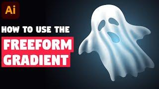 Halloween Spooky Ghost | Illustrator CC Tutorial (Freeform Gradient)