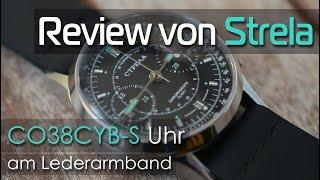 Review von Strela CO38CYB-S  Chronograph Uhr mit einem Lederarmband