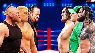 Roman Reigns John Cena Great Khali vs Brock Lesnar Cody Rhodes Undertaker - Tag Team WWE 2K25