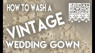 How to wash a vintage silk wedding gown. How to remove or cover bridal gown stains.