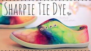DIY SHARPIE TIE DYE SHOES - Rainbow Sneakers - How To | SoCraftastic