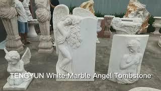 TENGYUN White Marble Angel Tombstone