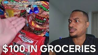 $100 in American groceries