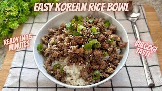 Easy Korean Rice Bowl. Halal. Ready in 15 minutes!