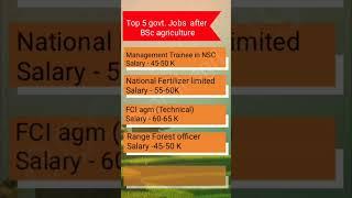 Top High salary Government job after bsc agriculture-Part 1 #agriculture