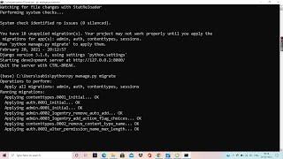 Django Day 3- Migrate Django run server To Apply Unapplied Migration