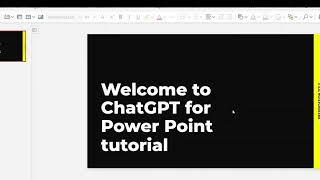 ChatGPT for Power Point tutorial