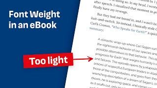 The right font weight for an eBook #shorts