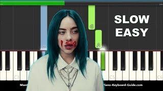 Billie Eilish Bad Guy Slow Easy Piano Tutorial