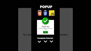 Popup Using HTML CSS JavaScript #shorts