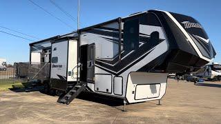 Side Patio! Rear Patio! Momentum 399TH 5th Wheel Toy Hauler by Grand Design - Full Time Luxury