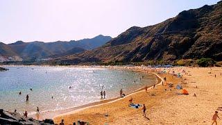 Las Teresitas beach walk, Tenerife, Spain 4K