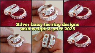 Silver New toe ring designs with weight and price 2025