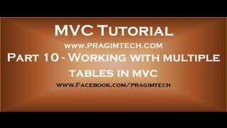 Part 10  Working with multiple tables in mvc