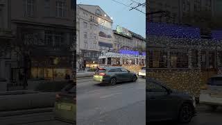 Christmas tram with crazy lights spotted in Budapest (12.2024)