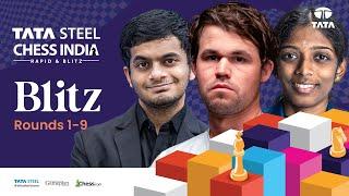 Action Packed Blitz ft. Magnus, Arjun, Divya, Vaishali! Tata Steel Chess India 2024 | Blitz Rds 1-9