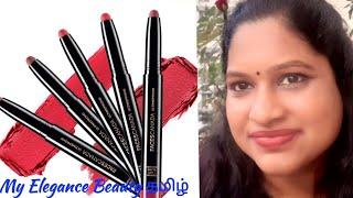 தமிழில் Faces Canada ultime pro hd intense matte lips + primer lip crayon Review and swatches