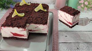 Быстрый Клубнично-Йогуртовый торт РАССВЕТ! Очень лёгкий и вкусный! Тает во рту! Шоколадный торт!