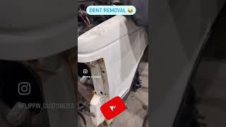 Basketball dent removal works  #subscribe #dentremoval #bodywork #s10 #funny #minitruck #redneck