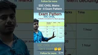 SSC CHSL Tier II Exam pattern syllabus Number of questions and marks exam time ssc CHSL ldc mains