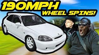 *190MPH* WHEEL SPINS IN MY 640BHP HONDA CIVIC EK9 WITH DRIVA DAVE 