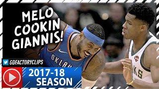 Carmelo Anthony vs Giannis Antetokounmpo Duel Highlights (2017.10.31) - Hoodie Melo vs Greek Freak!