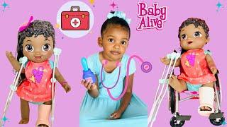 Baby Alive Gets A Cast |Kel And Kyls Playhouse