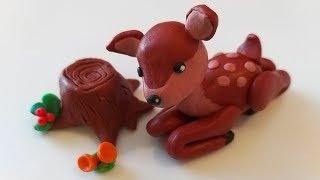  Как слепить Оленёнка из пластилина (Modelling Clay Baby Deer)