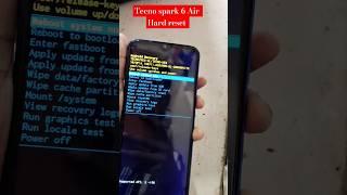 Tecno spark 6 Air hard reset lock remove Google account remove #shorts #short