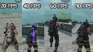 20 FPS vs 30 FPS vs 60 fPS vs 90 FPS movement comparison in COD Mobile | Call of Duty Mobile