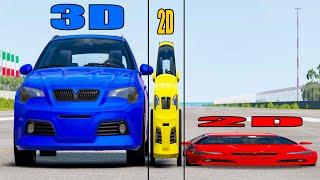 2d Car vs 3d Car #4 - Beamng drive