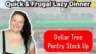 Quick & CHEAP Lazy Dinner || 2023 Dollar Tree Pantry Stock-up Challenge || Shop With Me