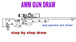 AWM GUN DRAW | very easy draw | pubg gun drawing | by shadow art