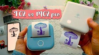 Mini Printer Comparison - Phomemo M02 pro vs T02 | 200 dpi vs 300 dpi | no ink stickers