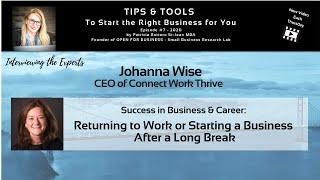 Tips & Tools  - Expert Interview: Johanna Wise - International Career Transformer