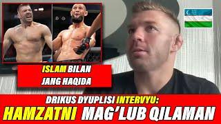 DRIKUS INTERVYU: HAMZAT BILAN KURASHAMAN! ISLAM BILAN JANG VA STRIKLAND HAQIDA GAPIRDI! O'ZBEKCHA