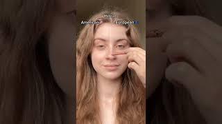 American vs European makeup ‍️ #american#european#shorts#fyp#vs#viral#makeup#tiktok#2021#yt