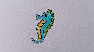 sea horse drawing #viral #video