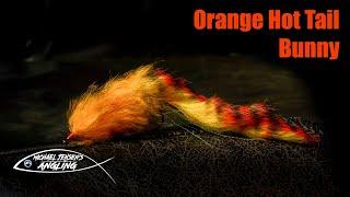 Orange Hot Tail Bunny Fly - Pike, musky, bass, trout streamer fly tying