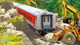 TRAIN CROSSING LANDSLIDE TRAIN RESCUE SITE | BUMPY RAILROAD Train Simulator | Railwork | NTG GAMING