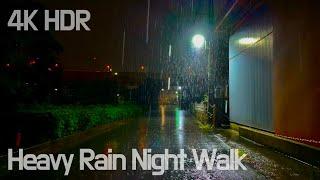 [ASMR] Heavy Rain Night Walk in Tokyo: Immersive Street Sounds | Relaxing Natural City Ambience