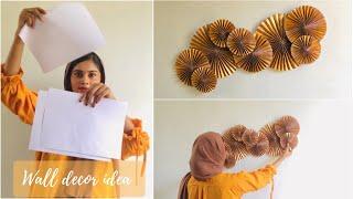 Wall decor ideas | paper craft | diy ideas | hanging paper fan decor | wall hanging |