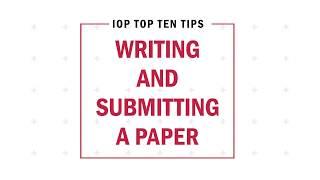 Top Ten Tips for writing and submitting a journal article