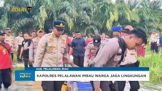 KAPOLRES PELALAWAN DAN BHAYANGKARI PELALAWAN BANTU KORBAN BANJIR DENGAN BERIKAN SEMBAKO