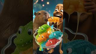 Capybara & Tung Tung Tung Sahur Eat Gummy Crocodile Candy! | Colorful Slime Animals Party 