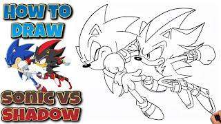 How To Draw Sonic Versus Shadow | SONIC X #sonicthehedgehog #shadowthehedgehog #drawing