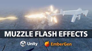 How to create muzzle flash effects in Unity using EmberGen - Game VFX Tutorial