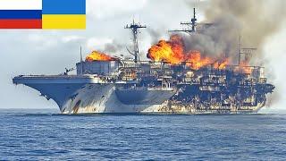 THIS NIGHT! Russian Only Aircraft Carrier with North Korean Shells Sunk by Ukrainian F-16 Missiles