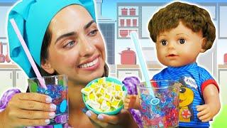 Пупс Беби Бон Братик на волшебной кухне! Игры в пластилин Play Doh! Готовлю игрушкам попкорн и смузи